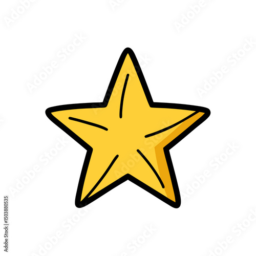 Cartoon Gold Star Doodle Clipart