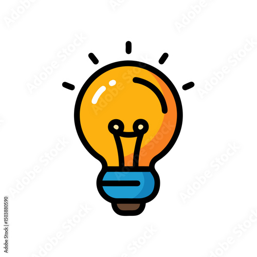 Cartoon Idea Bulb Doodle Design
