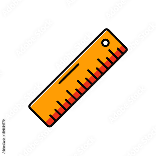 Cartoon Ruler Doodle Classroom Icon