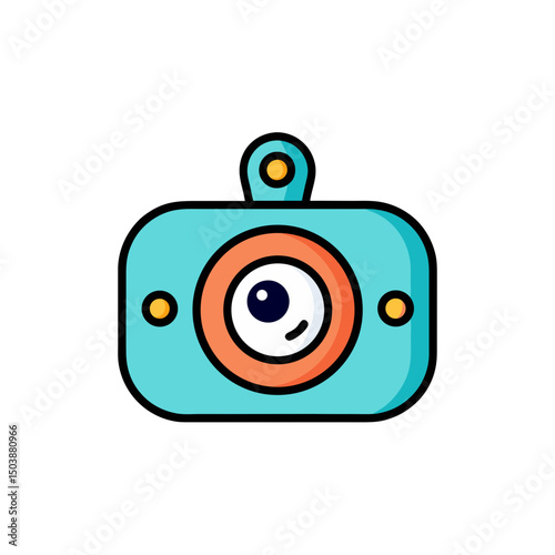 Cartoon Webcam Doodle Vector Icon