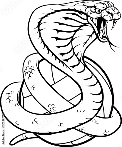A cobra snake volleyball mascot wrapped around a volleyball ball