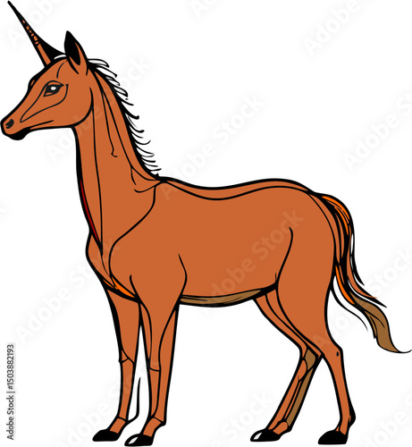 The beautiful Unicorn vector illustration design art 