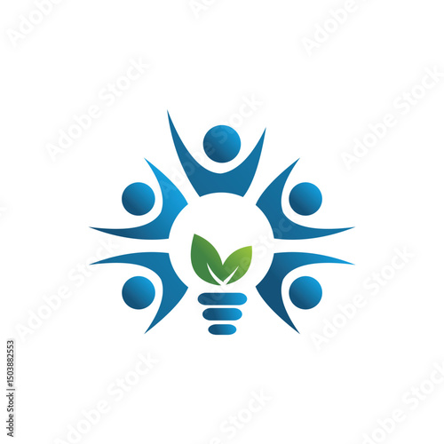 eco green light bulb logo vector