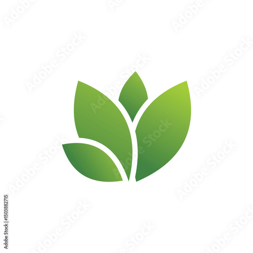 green leaf logo vector template