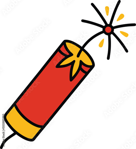 red bomb with a cigarette