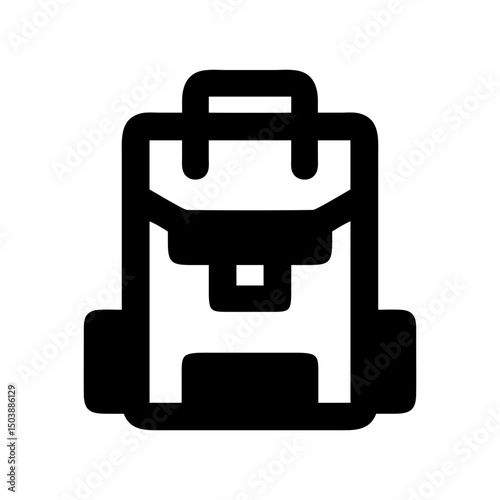 backpack icon silhouette flat vector
