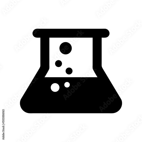 beaker icon silhouette science education
