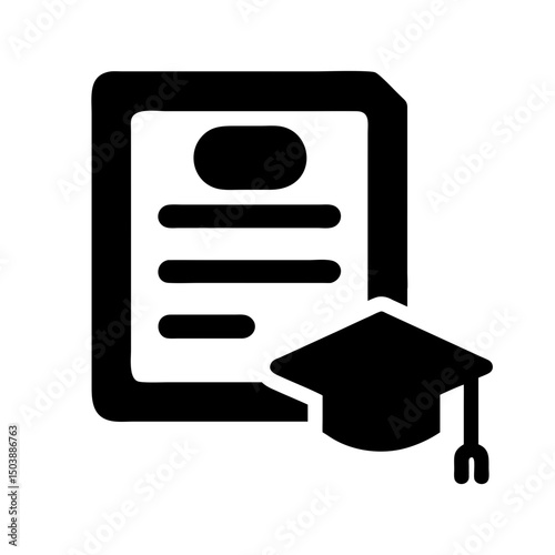 education graduation certificate silhouette icon
