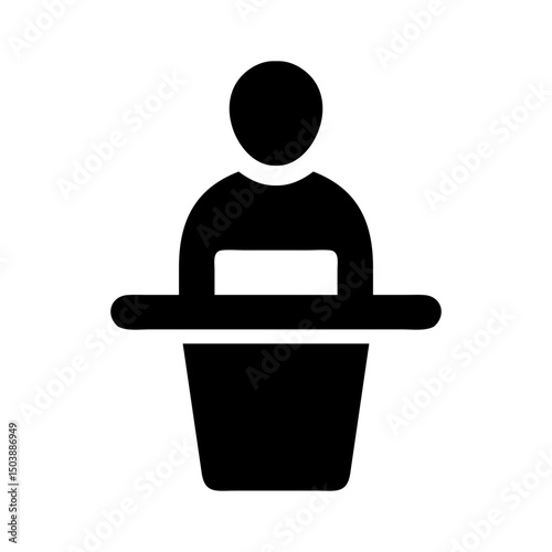 lecture podium icon academic silhouette design
