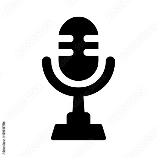 microphone icon sleek flat silhouette
