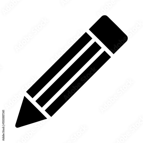 pencil icon flat silhouette vector design
