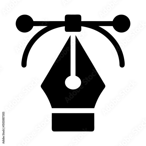 pen icon flat silhouette vector design
