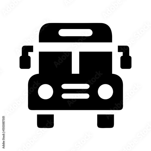 school bus transportation silhouette icon
