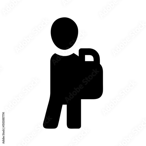student backpack icon silhouette vector
