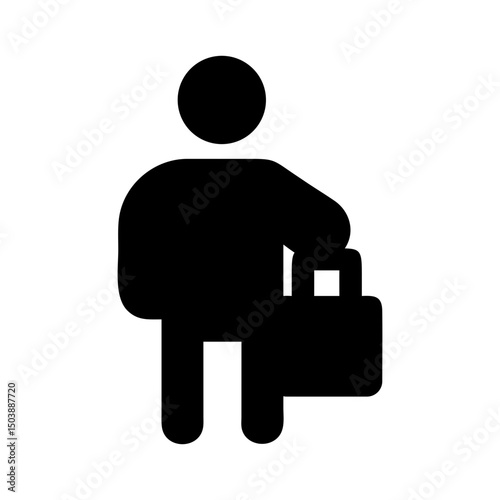 student backpack silhouette vector icon
