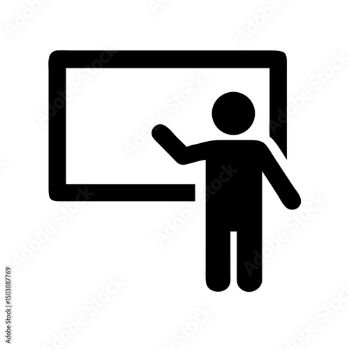 teacher blackboard lesson silhouette icon
