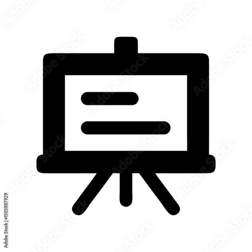 education whiteboard presentation silhouette icon
