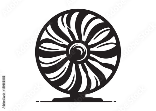 Fan Blade Icon, Fan Blade Silhouette Vector