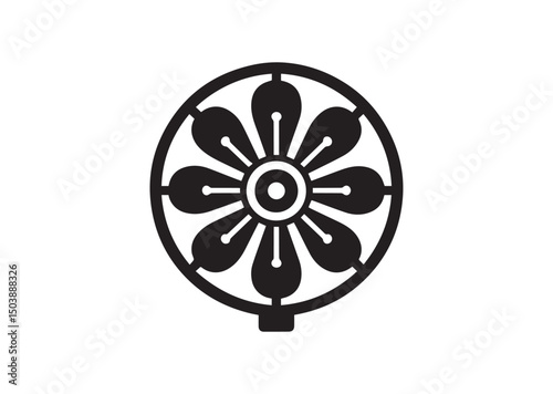 Fan Blade Icon, Fan Blade Silhouette Vector