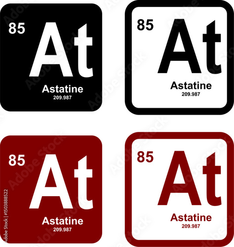Astatine icon set. vector template illustration for web design