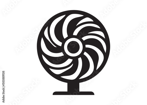 Fan Blade Icon, Fan Blade Silhouette Vector