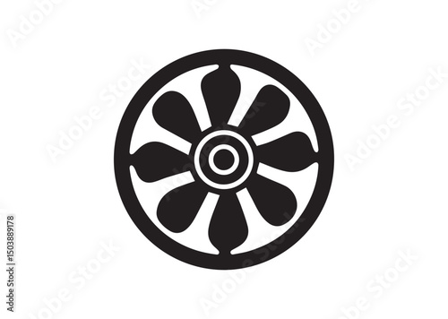 Fan Blade Icon, Fan Blade Silhouette Vector