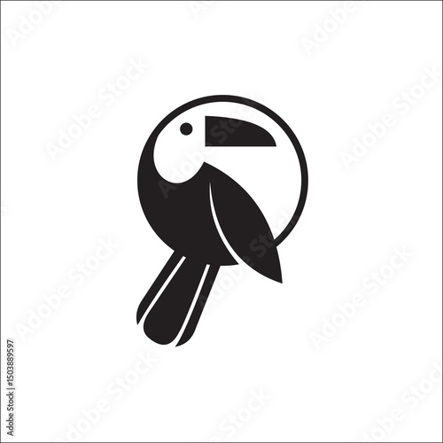 bird parrot illustration logo vector