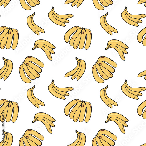 banana seamless pattern background design, simple fruit pattern for print, table cloth, curtain, pillow cover