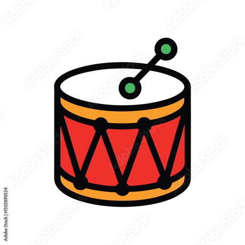 drum and drumsticks