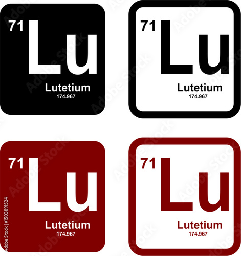 Lutetium icon set. vector template illustration for web design