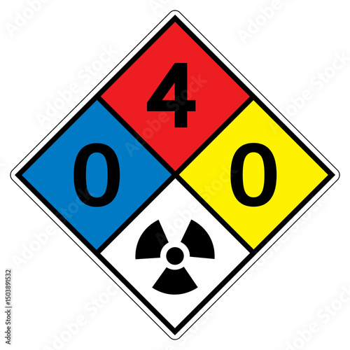 NFPA Diamond 704 0-4-0 RAD Symbol Sign, Vector Illustration, Isolate On White Background Label.EPS10