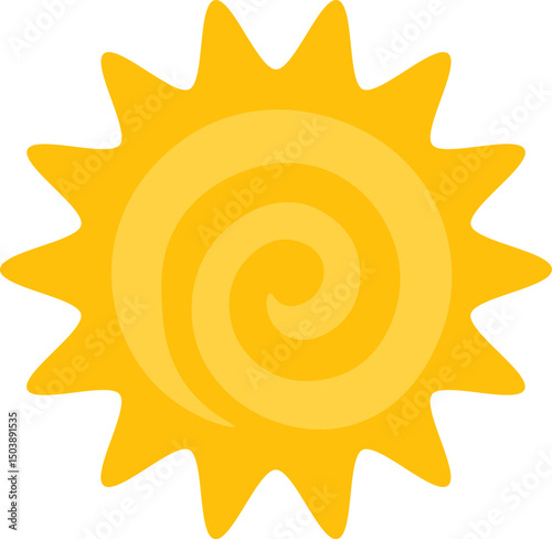 Yellow Sun Illustration for Summer Designs