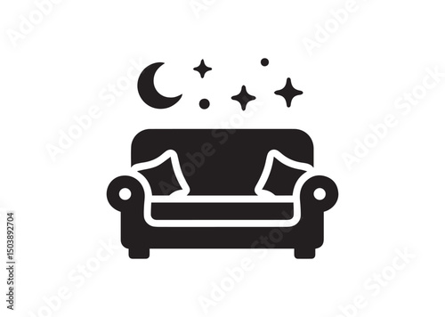 Couch Silhouette Vector, Couch Icon