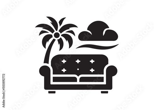 Couch Silhouette Vector, Couch Icon