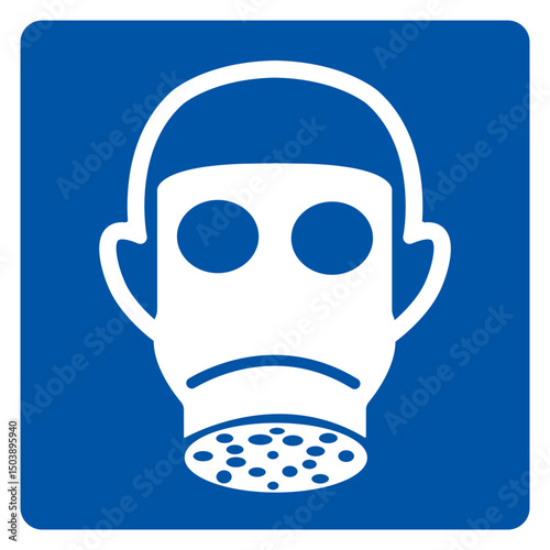 Wear Respiratory Protection Symbol Sign,Vector Illustration, Isolated On White Background Label. EPS10