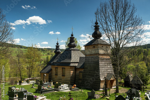 Fototapeta Naklejka Na Ścianę i Meble -  Orthodox Church of Saint Luke the Evangelist in Kunkowa, Poland.