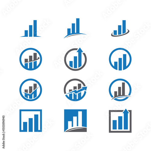 set of business finance logo vector