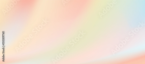 Abstract pastel background fluid gradient with blurred wave pattern,Soft light fuzz rainbow earth tone green,pink,yellow,orange,blue.Vector banner for modern designs, aesthetic websites,digital