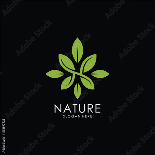 Logos of green leaf ecology nature element vector icon