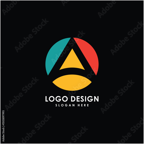 initial A logo vector circle design