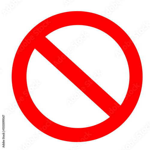 Red Circle with Slash - No Sign, Prohibited, or Stop Symbol