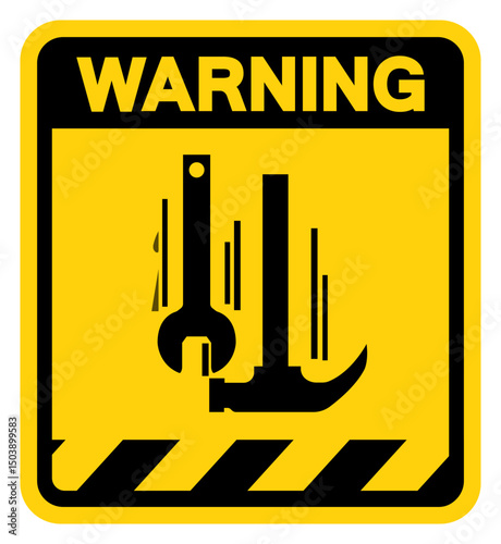 Workers Overhead Warning Sign, Vector Illustration, Isolate On White Background Label. EPS10