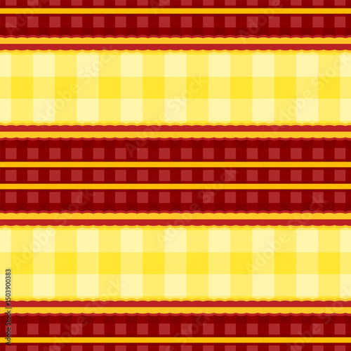 Retro geometric yellow and red seamless pattern