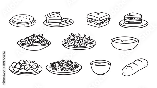 Various plates delicious assorted food presentation