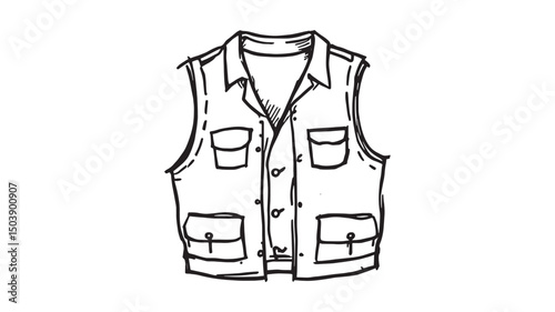 Vest modern clothing line art sketch