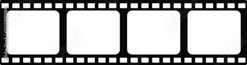 Film strip icon – classic movie frame symbol in black and white.