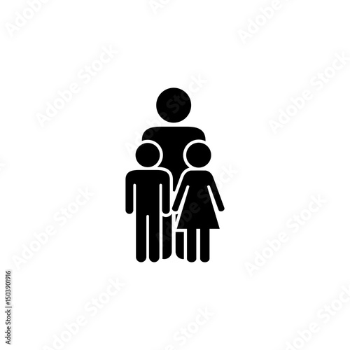 Two Children and One Adult Family Icon