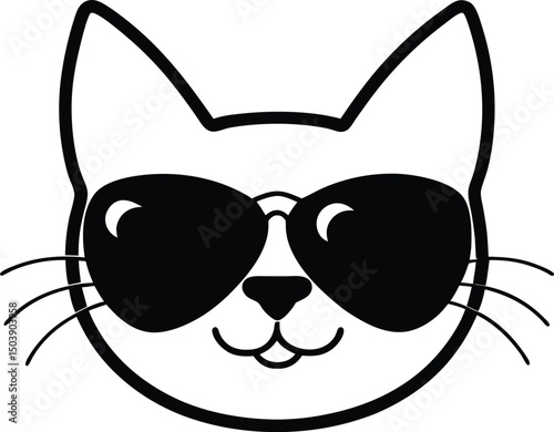black and white cat head