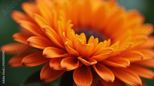 Vibrant Orange Gerbera Daisy in Close-Up