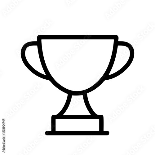 Minimalist Line Art Trophy Cup Award Celebration Success Symbol Icon